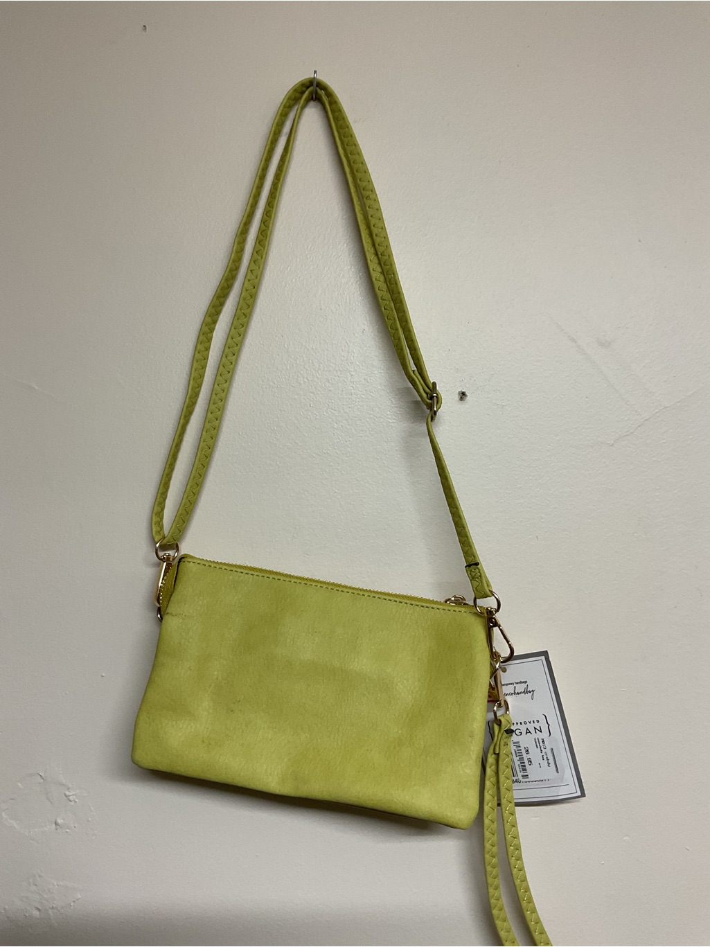 Lime Green Crossbody Bag With Adjustable Strap